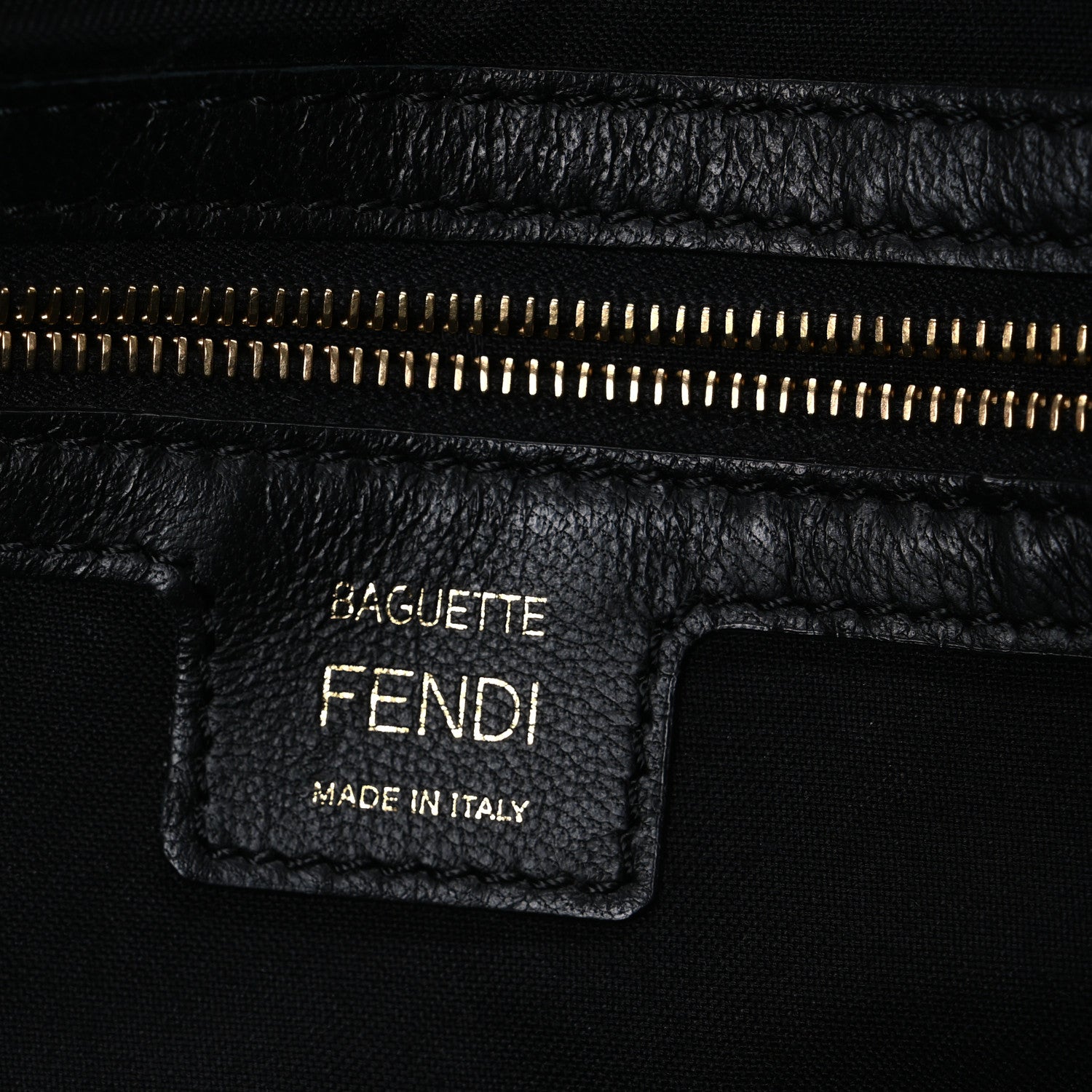 Fendi Nappa FF 1974 Embossed Baguette Black 6 of 10