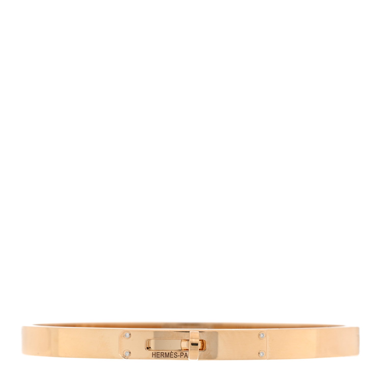 Hermes 18K Yellow Gold Diamond PM Kelly Bracelet LG 1 of 4