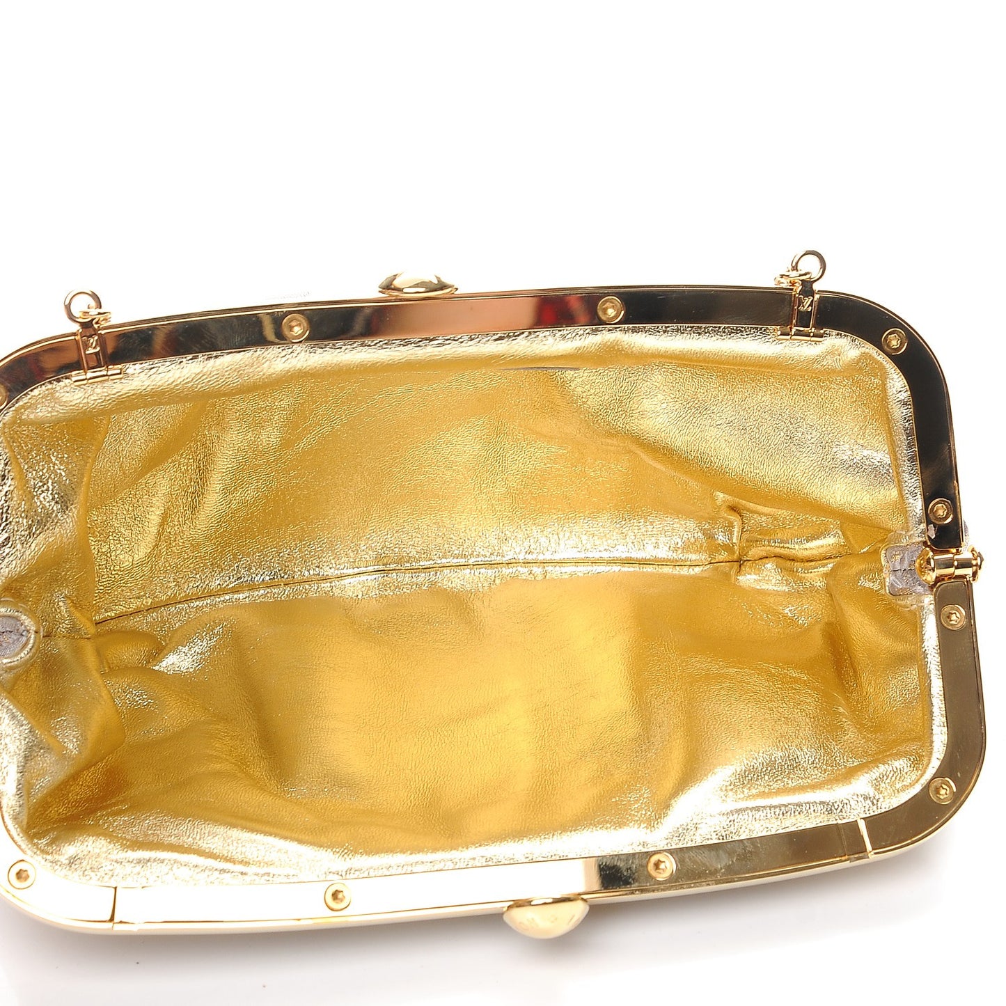 Satin Monogram Aumoniere Clutch Silver