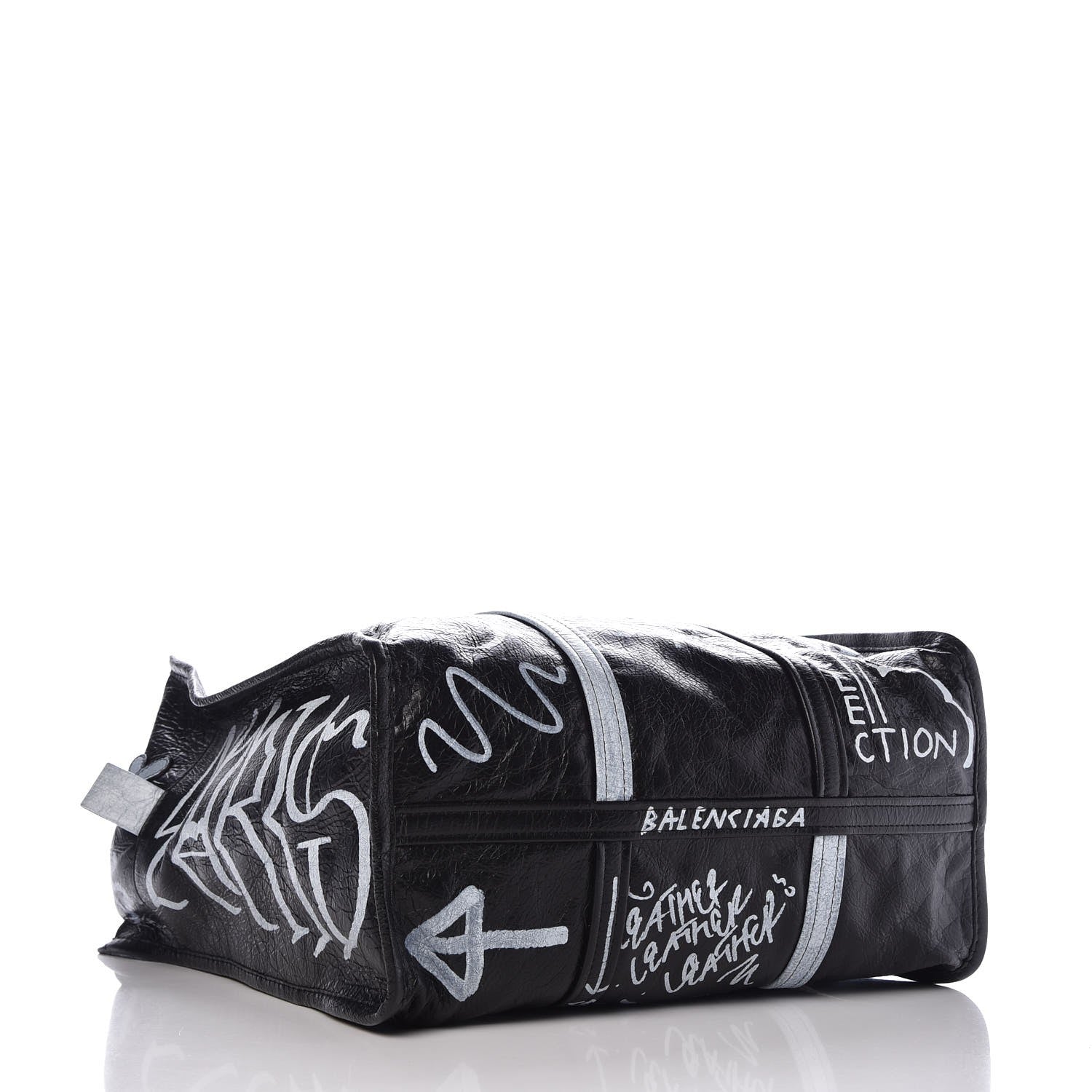 Balenciaga Agneau Arena Graffiti All Over Medium Bazar Shopper Tote Black White 4 of 9