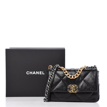 Chanel Goatskin Quilted Medium 19 Flap Black 11 of 11