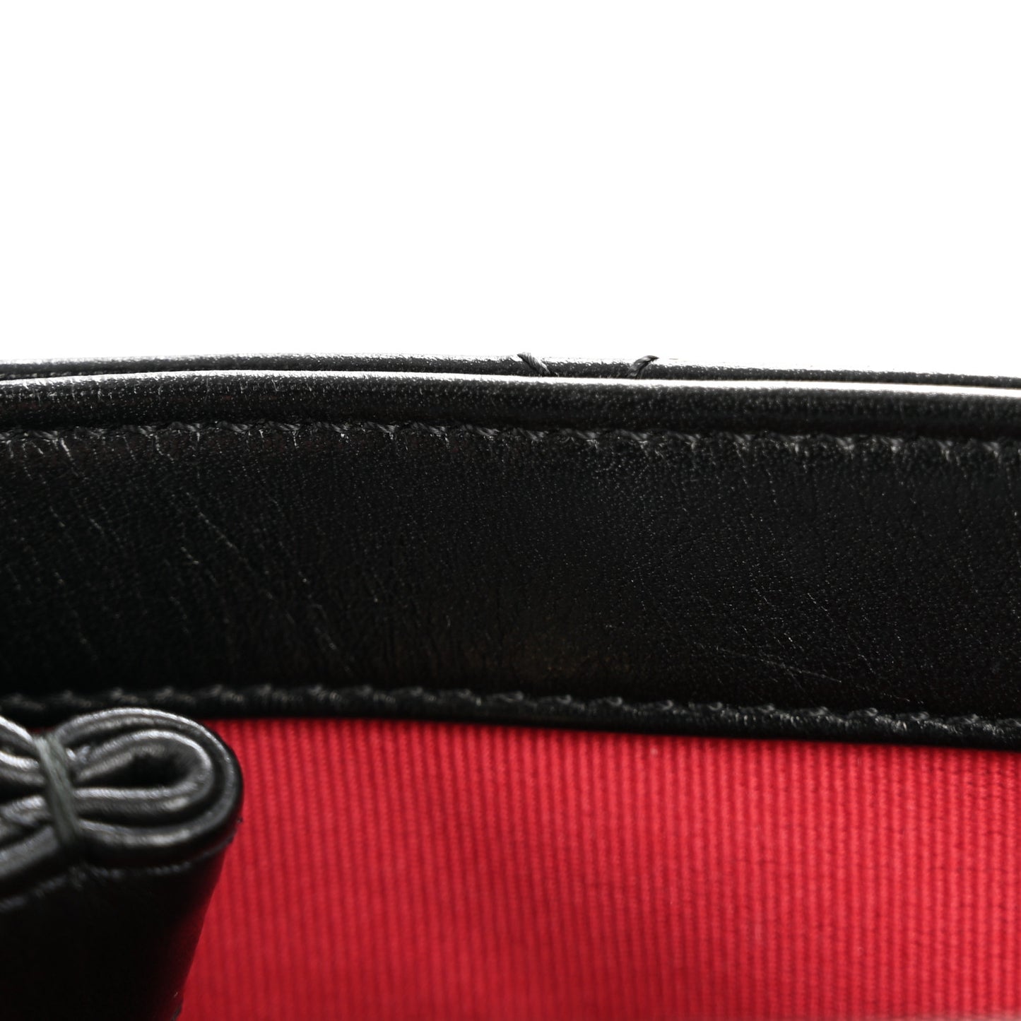 Glazed Calfskin Quilted Mini Pearl Side Flap Black
