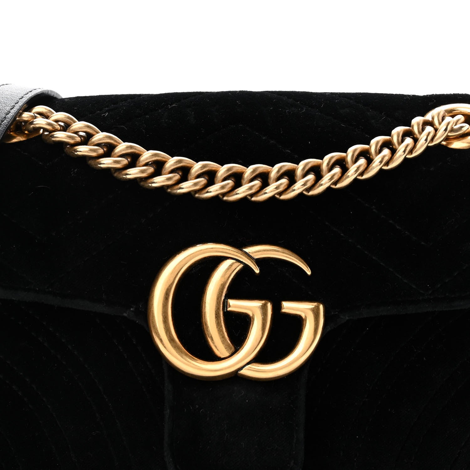 Gucci Velvet Matelasse Mini GG Marmont Shoulder Bag Black 8 of 10