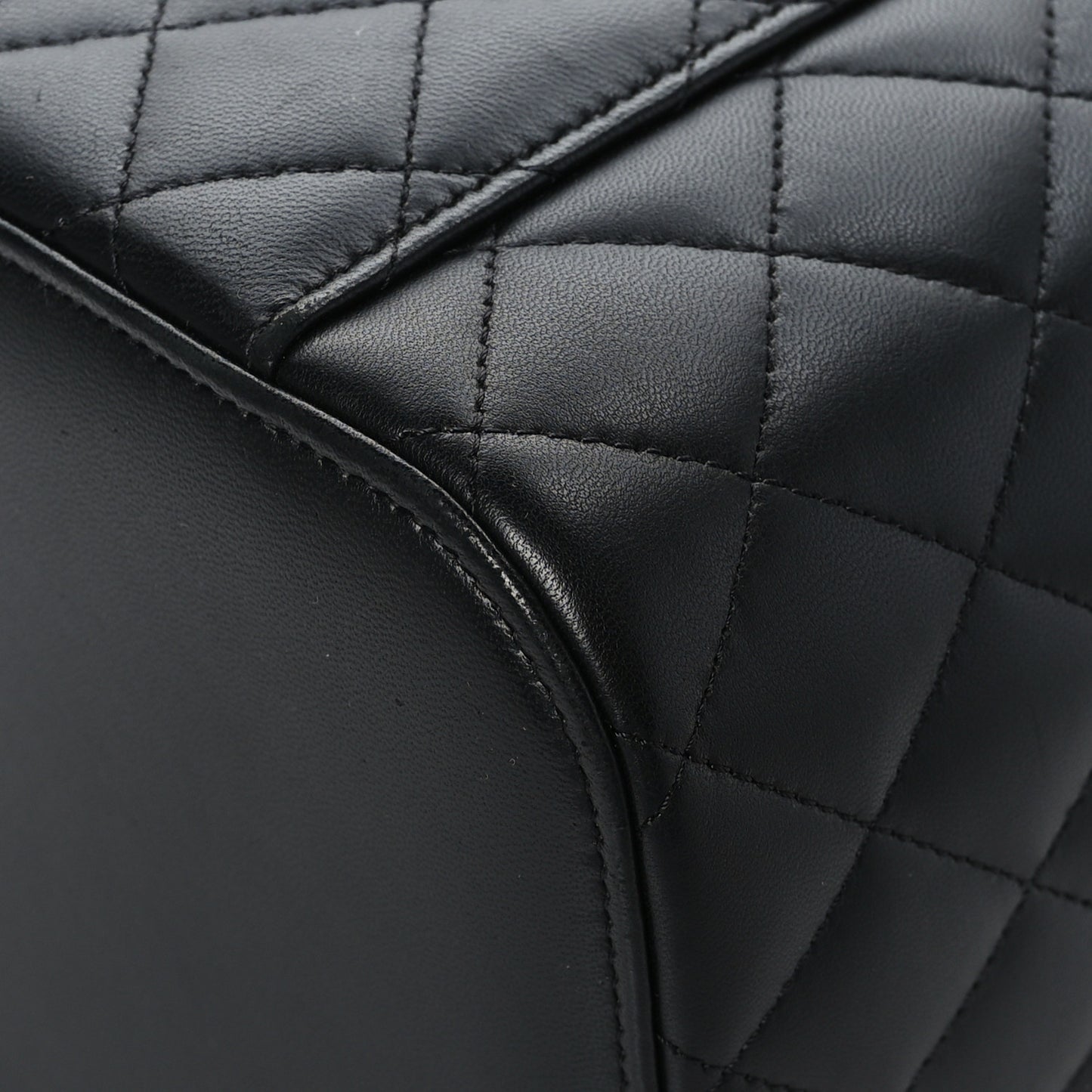 Lambskin Quilted Vanity Pouch Black