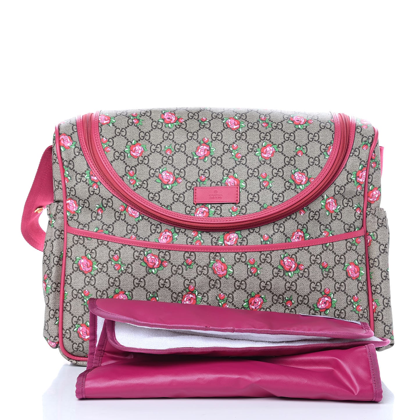 GG Supreme Monogram Rose Bud Diaper Bag Pink
