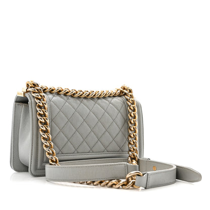 Chanel Caviar Quilted Small Boy Flap Light Grey 3 of 15