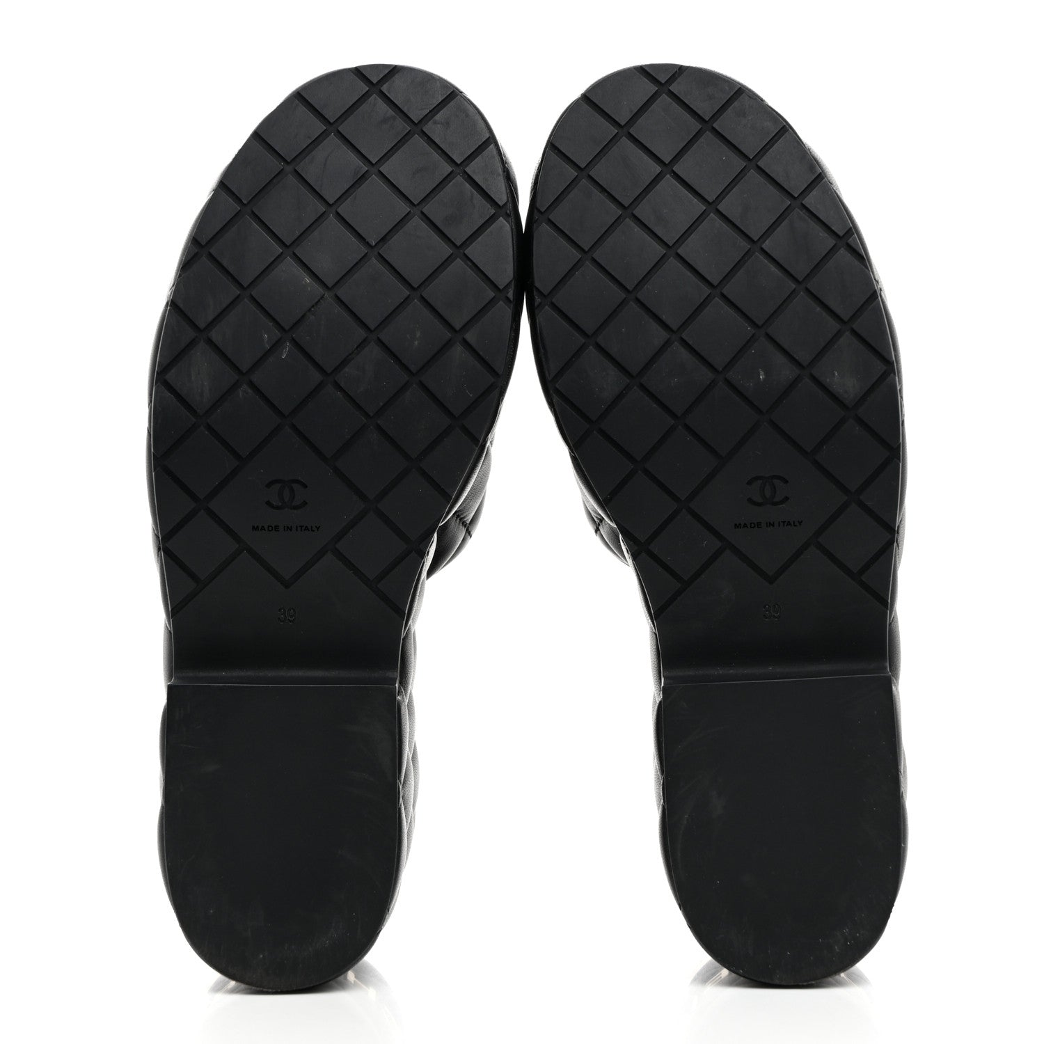 Chanel Lambskin Quilted CC Mules Wedge Sandals 39 Black 5 of 9