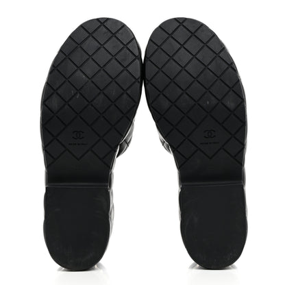 Chanel Lambskin Quilted CC Mules Wedge Sandals 39 Black 5 of 9