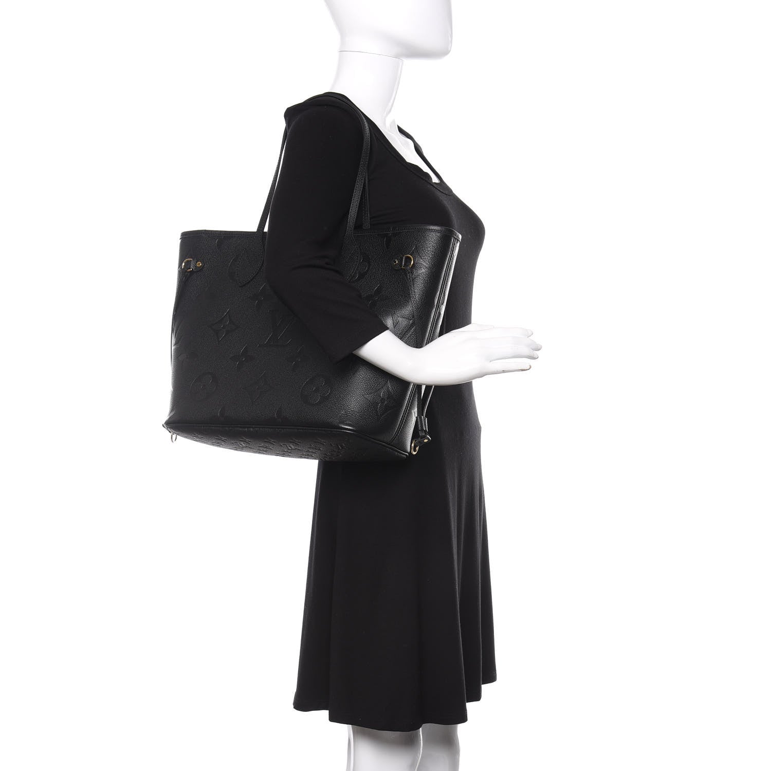 Louis Vuitton Empreinte Monogram Giant Neverfull MM Black 2 of 9