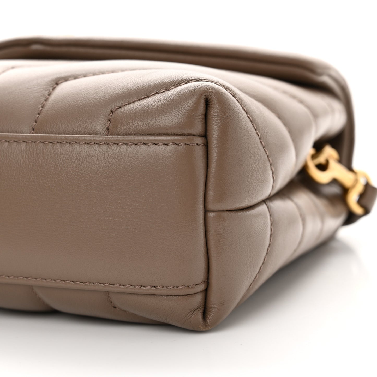Calfskin Y Quilted Monogram Toy Loulou Crossbody Bag Taupe