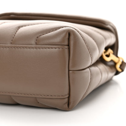 Saint Laurent Calfskin Y Quilted Monogram Toy Loulou Crossbody Bag Taupe 10 of 15