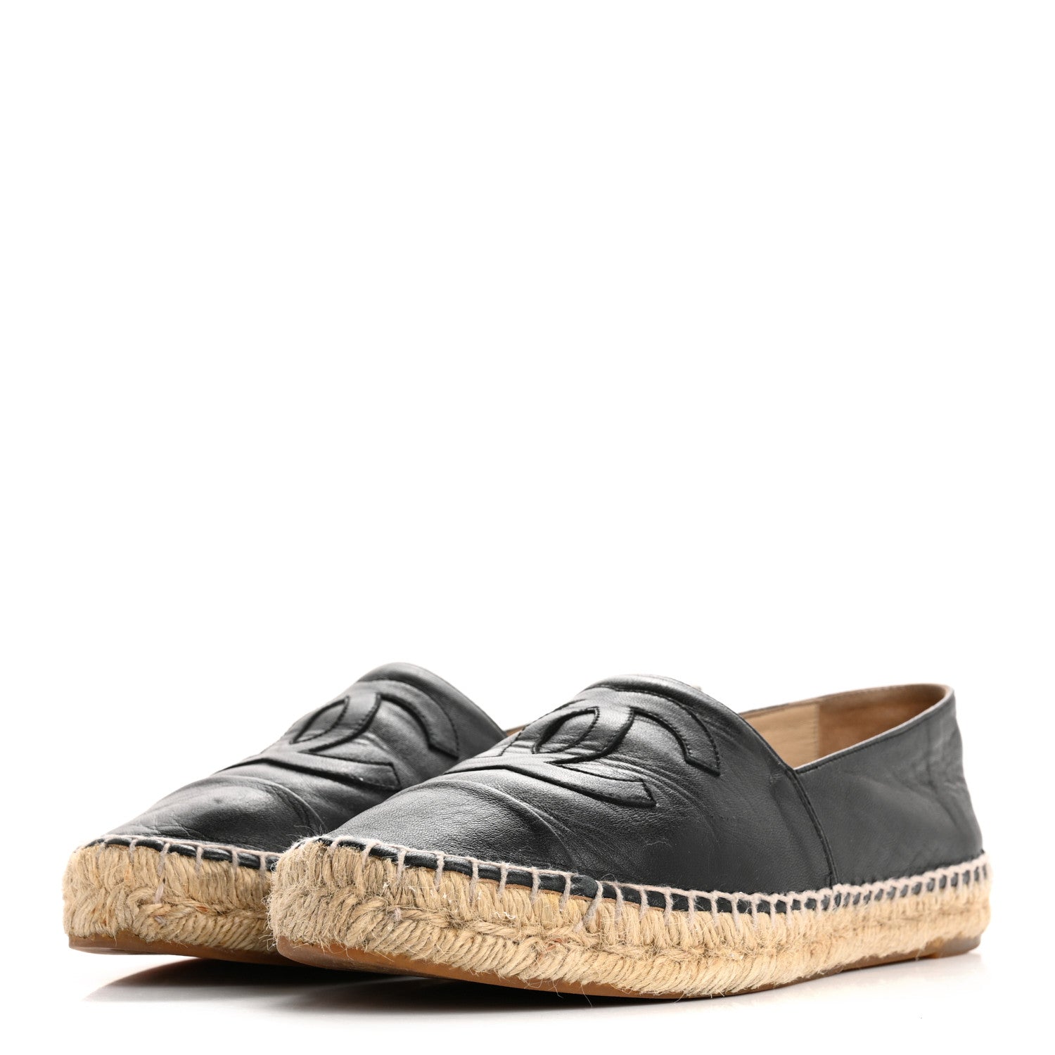 Chanel Lambskin CC Espadrilles 39 Black 4 of 15