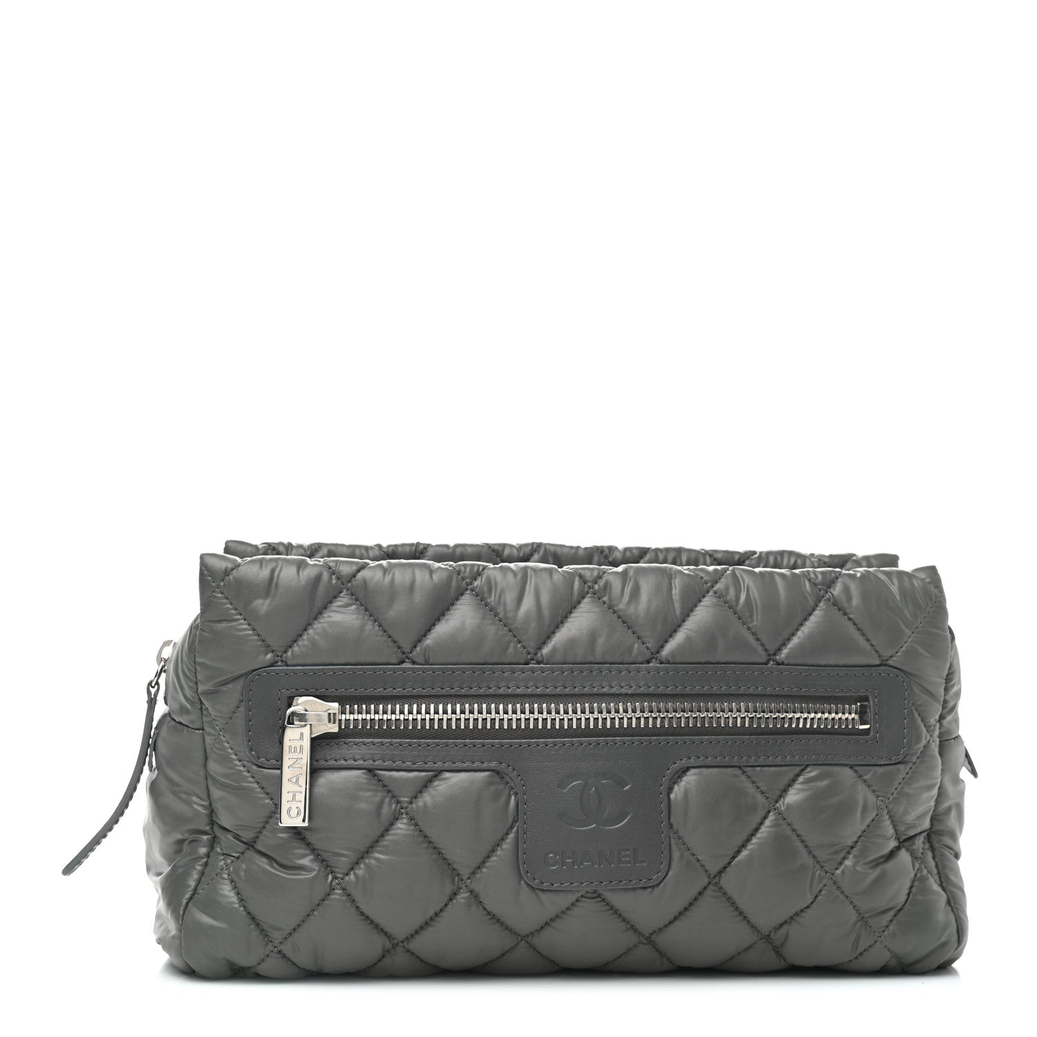 Chanel Nylon Quilted Cocoon Cosmetic Case Grey 1 of 7
