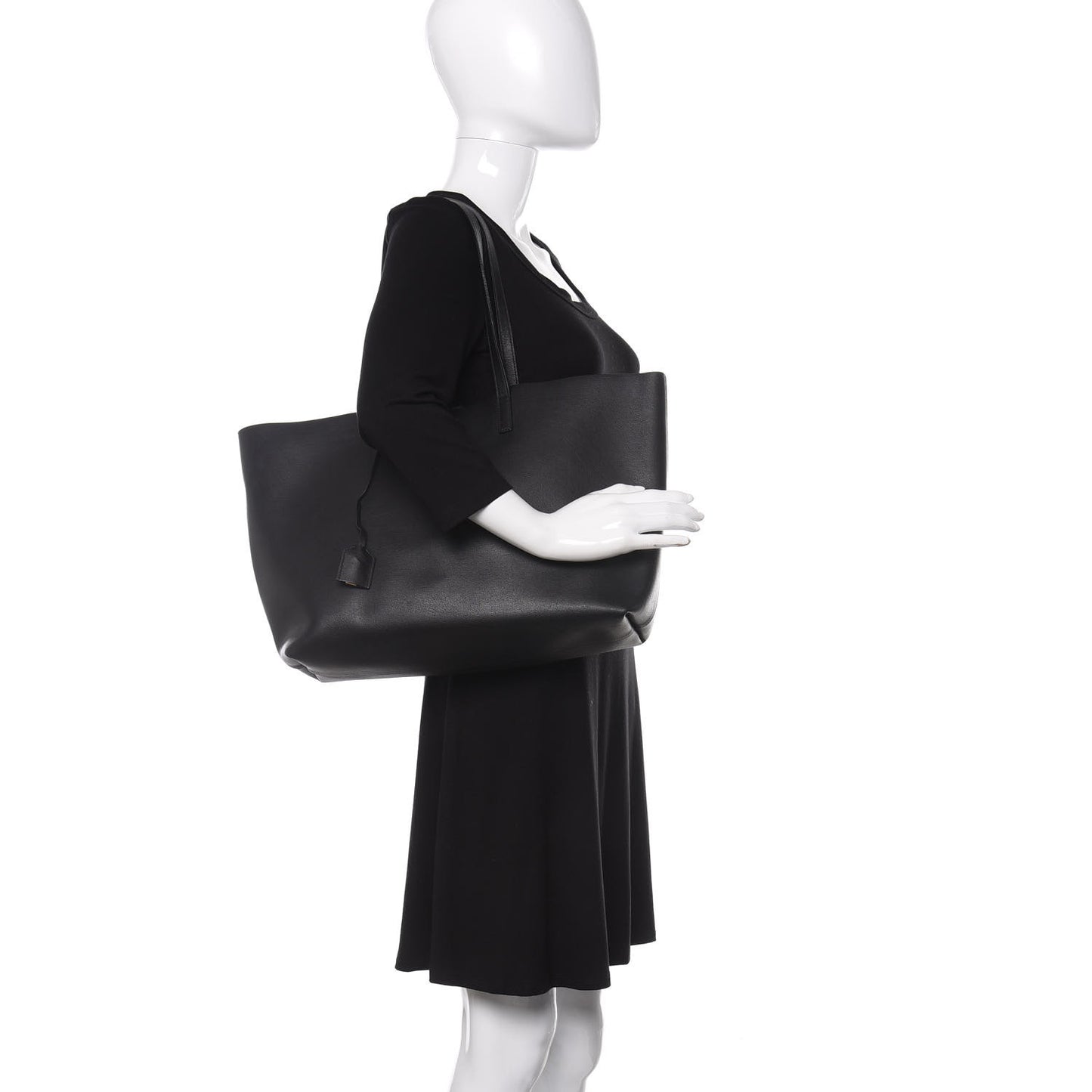 Calfskin Large Shopping Tote Black