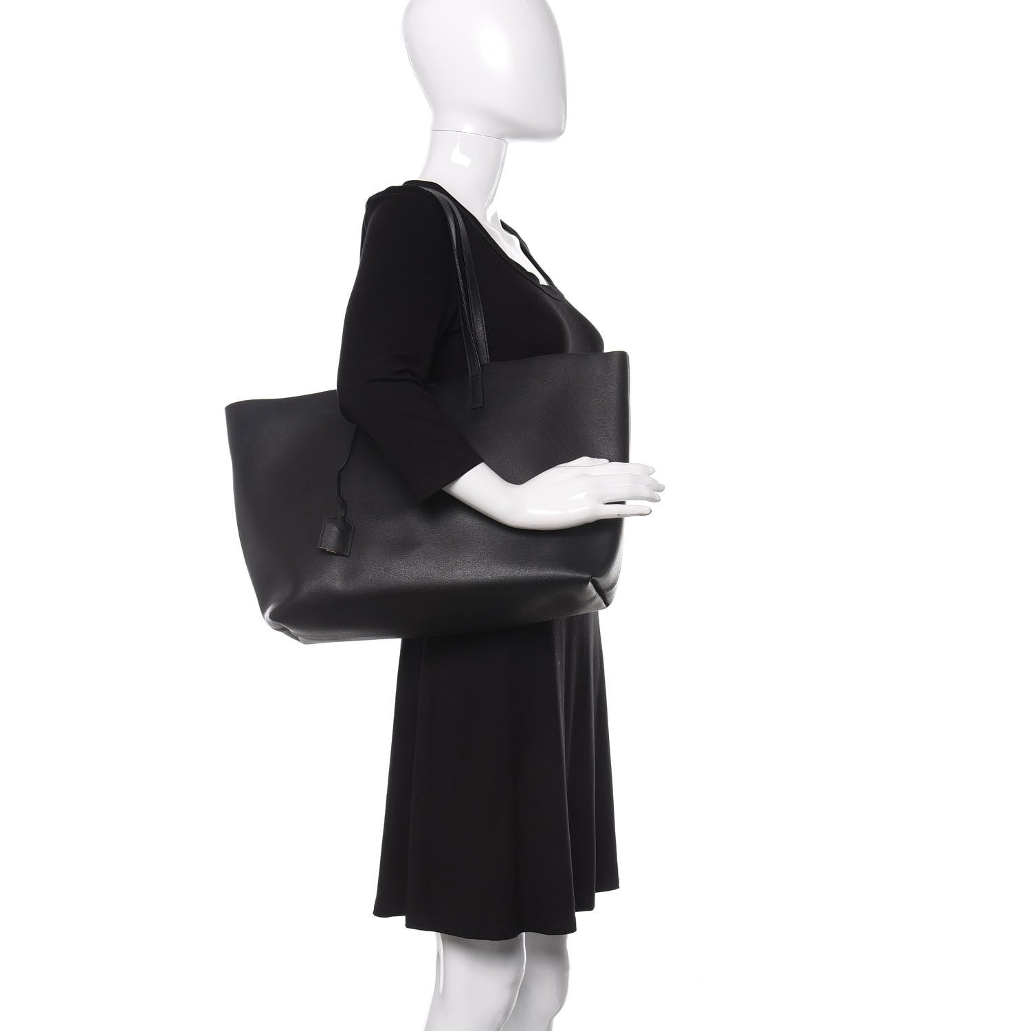 Saint Laurent Calfskin Large Shopping Tote Black 2 of 12