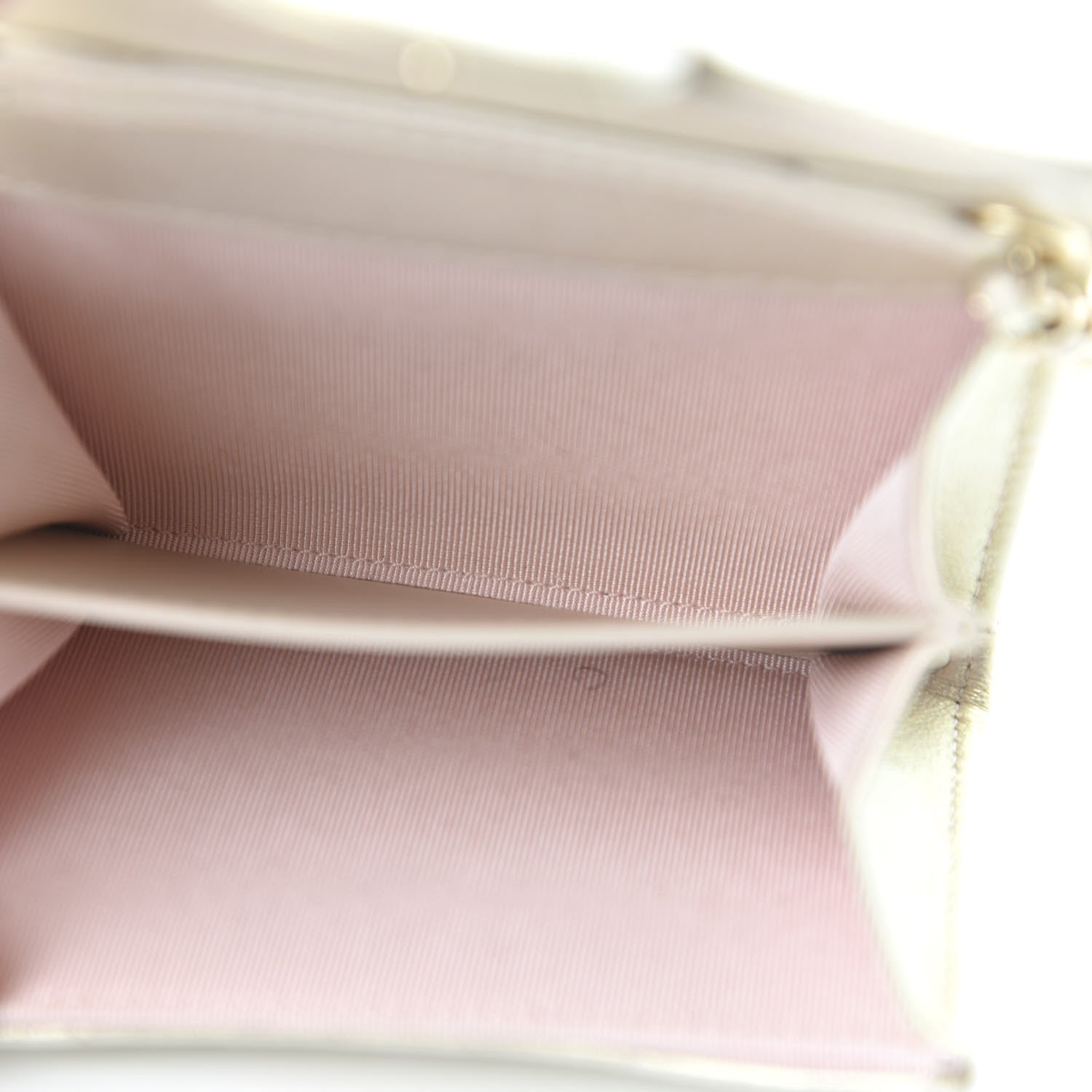 Chanel Iridescent Lambskin Quilted Flap Card Holder On Chain Ivory 4 of 10