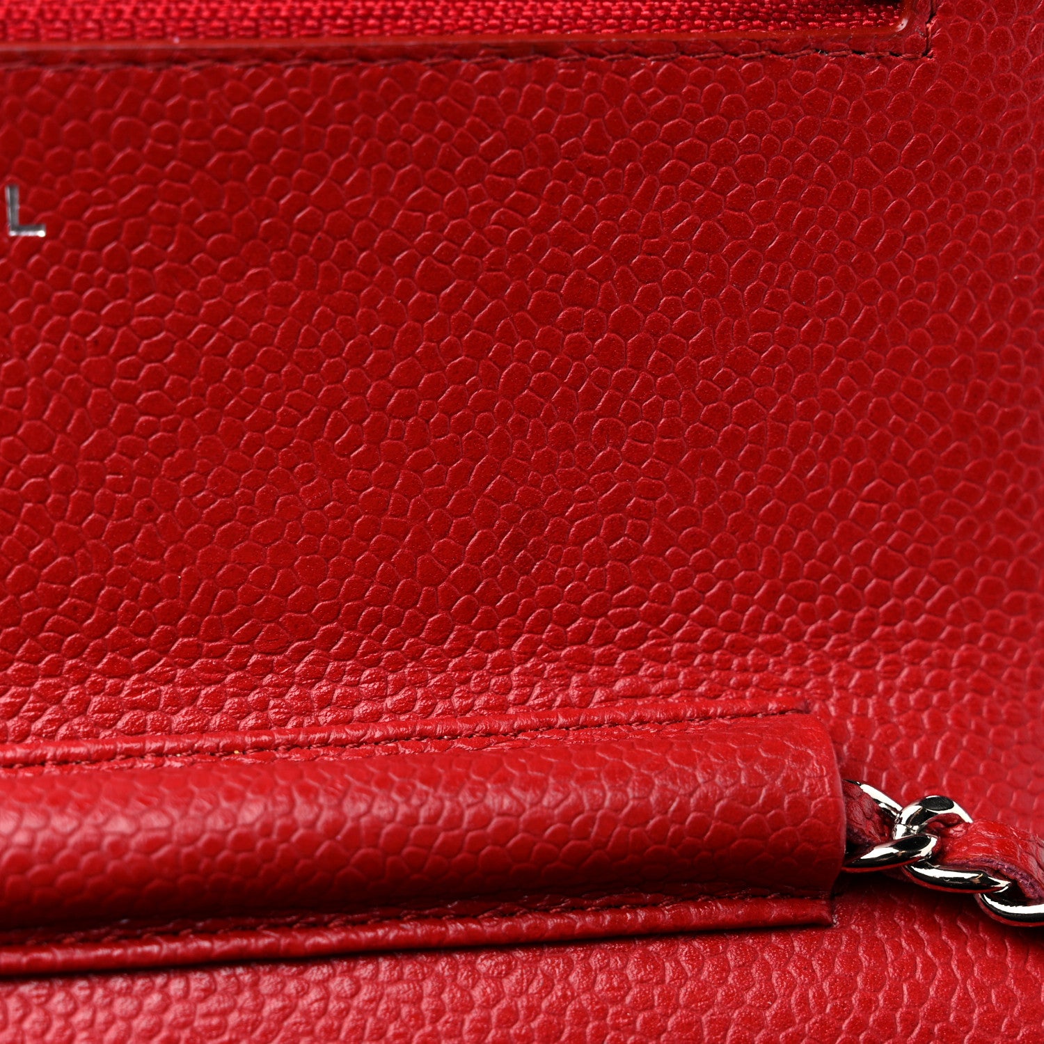 Chanel Caviar Quilted Wallet on Chain WOC Red 13 of 15
