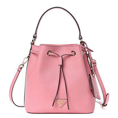 Prada Saffiano Bucket Bag Pink 1 of 9