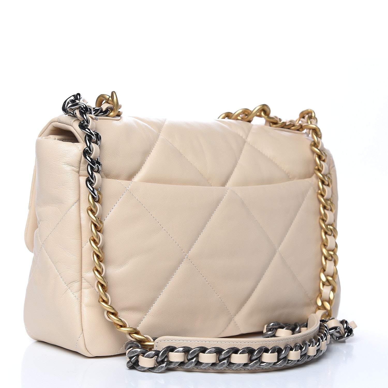 Chanel Lambskin Quilted Large 19 Flap Beige 3 of 12