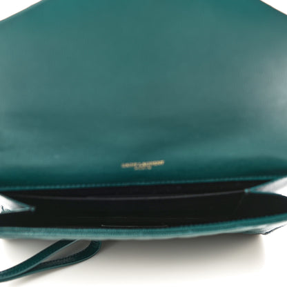 Saint Laurent Grain De Poudre Textured Mixed Matelasse Triquilt Monogram Clutch Sea Turquois 5 of 11