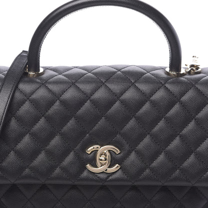 Chanel Caviar Quilted Medium Coco Handle Flap Black 10 of 11