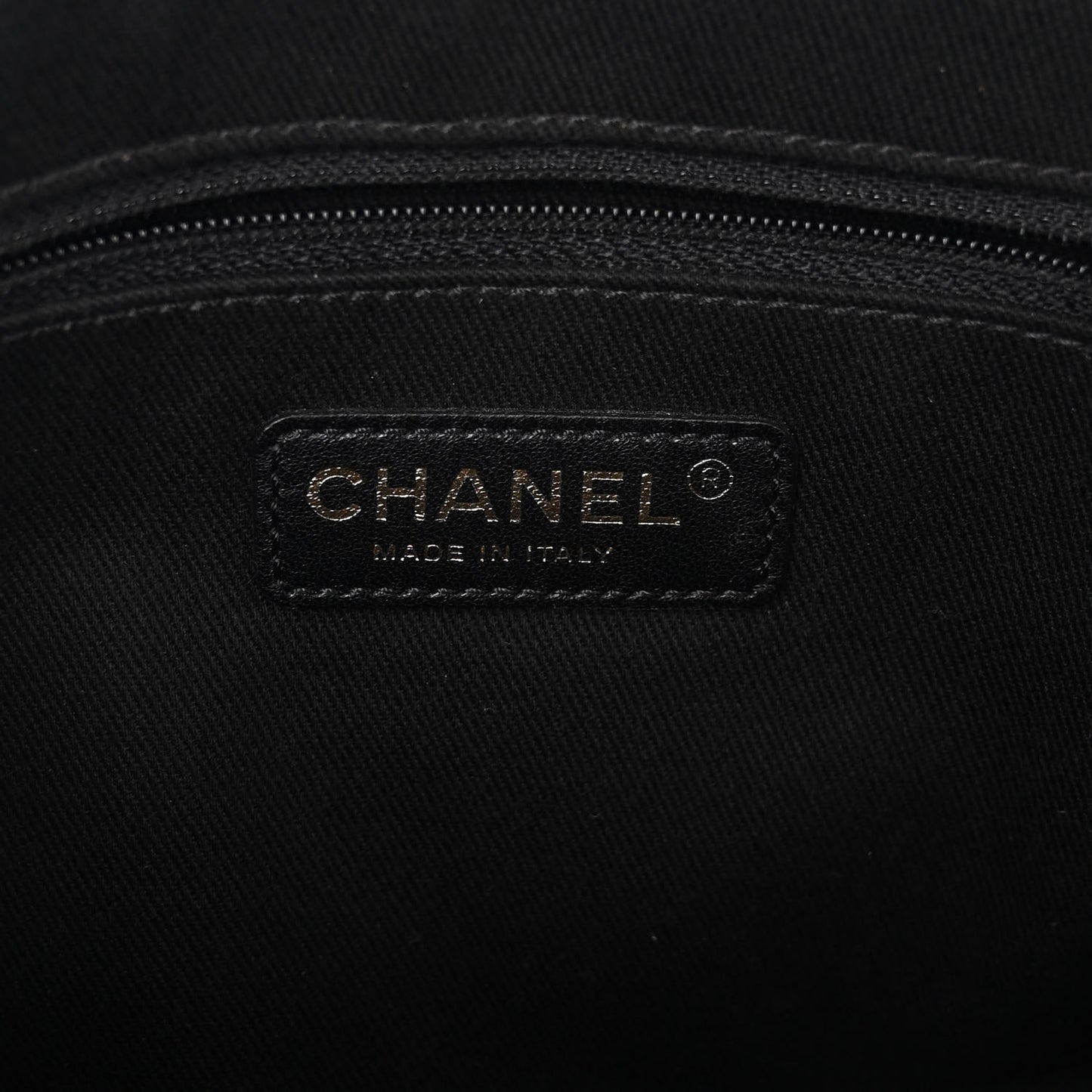 Patent Quilted Crown CC Double Zip Bag Black