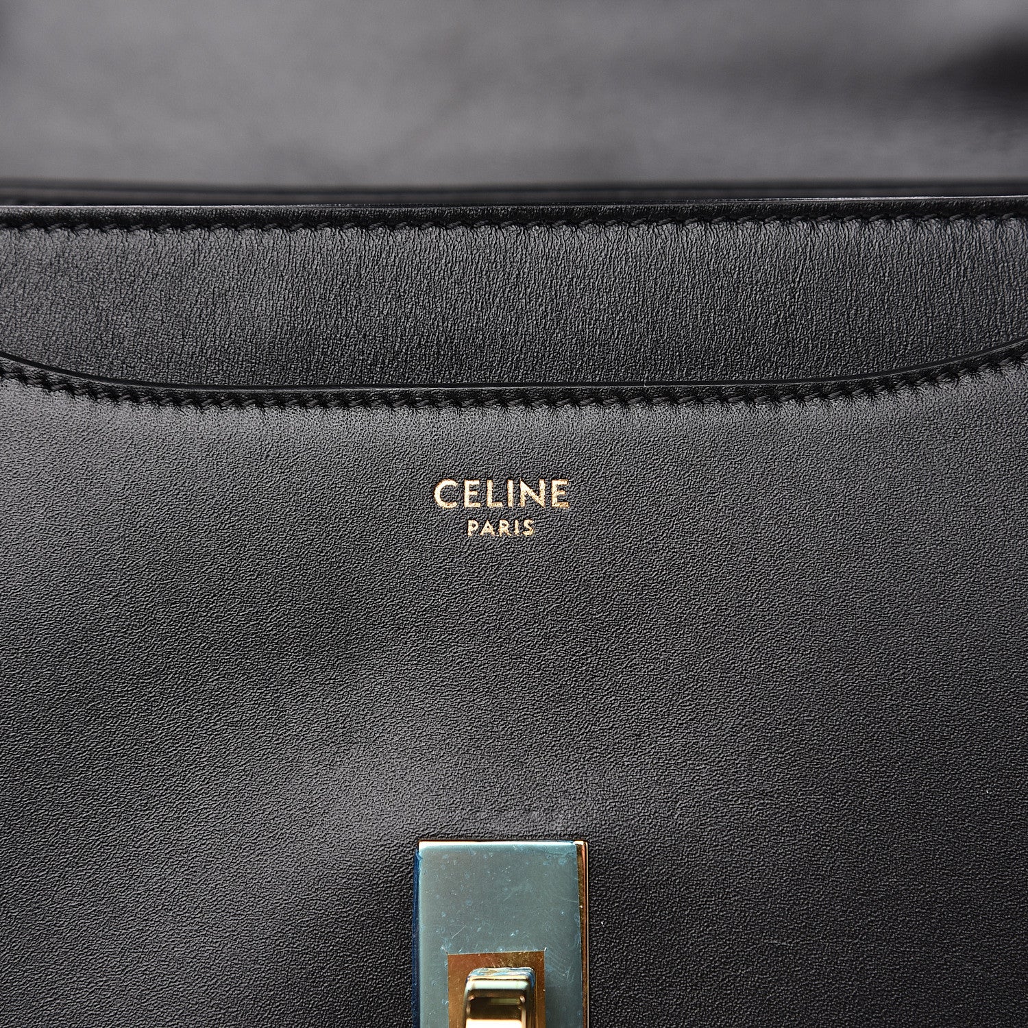 Celine Satinated Calfskin Small 16 Top Handle Bag Black 5 of 9