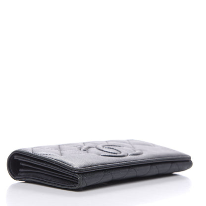 Chanel Metallic Caviar Quilted CC Large Gusset Flap Wallet Black 4 of 11
