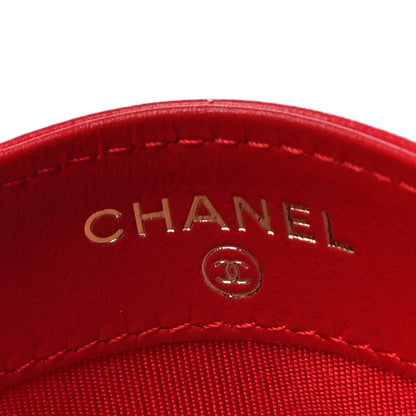 Chanel Lambskin Camellia Embossed Card Holder Red 6 of 12