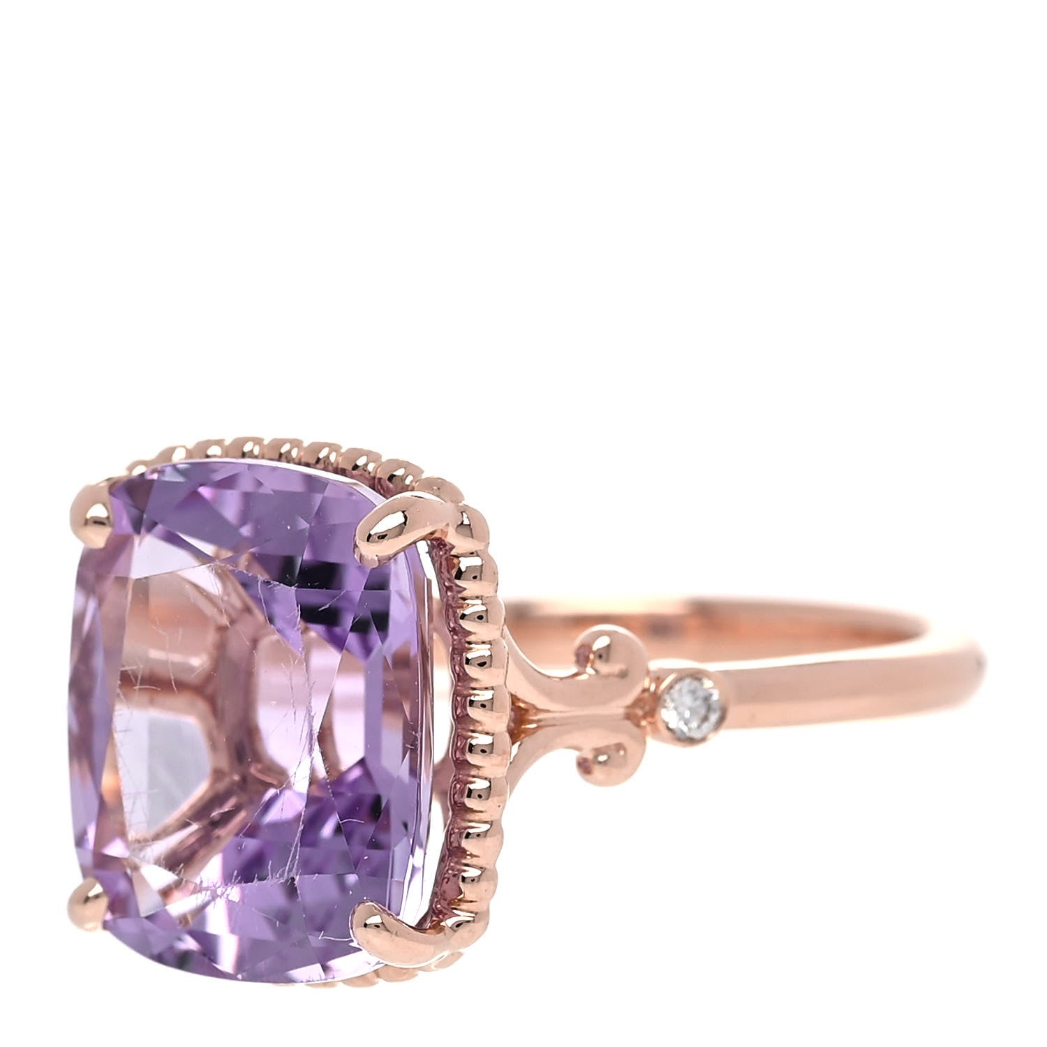 Tiffany 18K Rose Gold Diamond Amethyst Sparklers Cocktail Ring 52 6 4 of 6