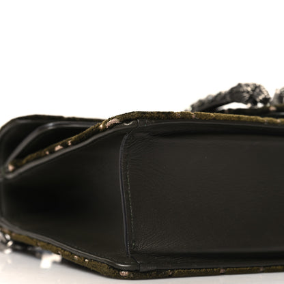 Gucci Velvet Moon Calfskin Crystal GG Monogram Small Dionysus Shoulder Bag Dark Olive Rose Gold 9 of 10