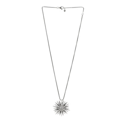 David Yurman Sterling Silver Diamond Large Starburst Pendant Necklace 3 of 4