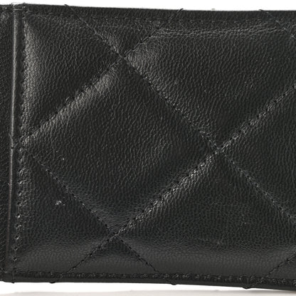 Chanel Shiny Goatskin Quilted Chanel 19 Card Holder On Chain Black 9 of 9