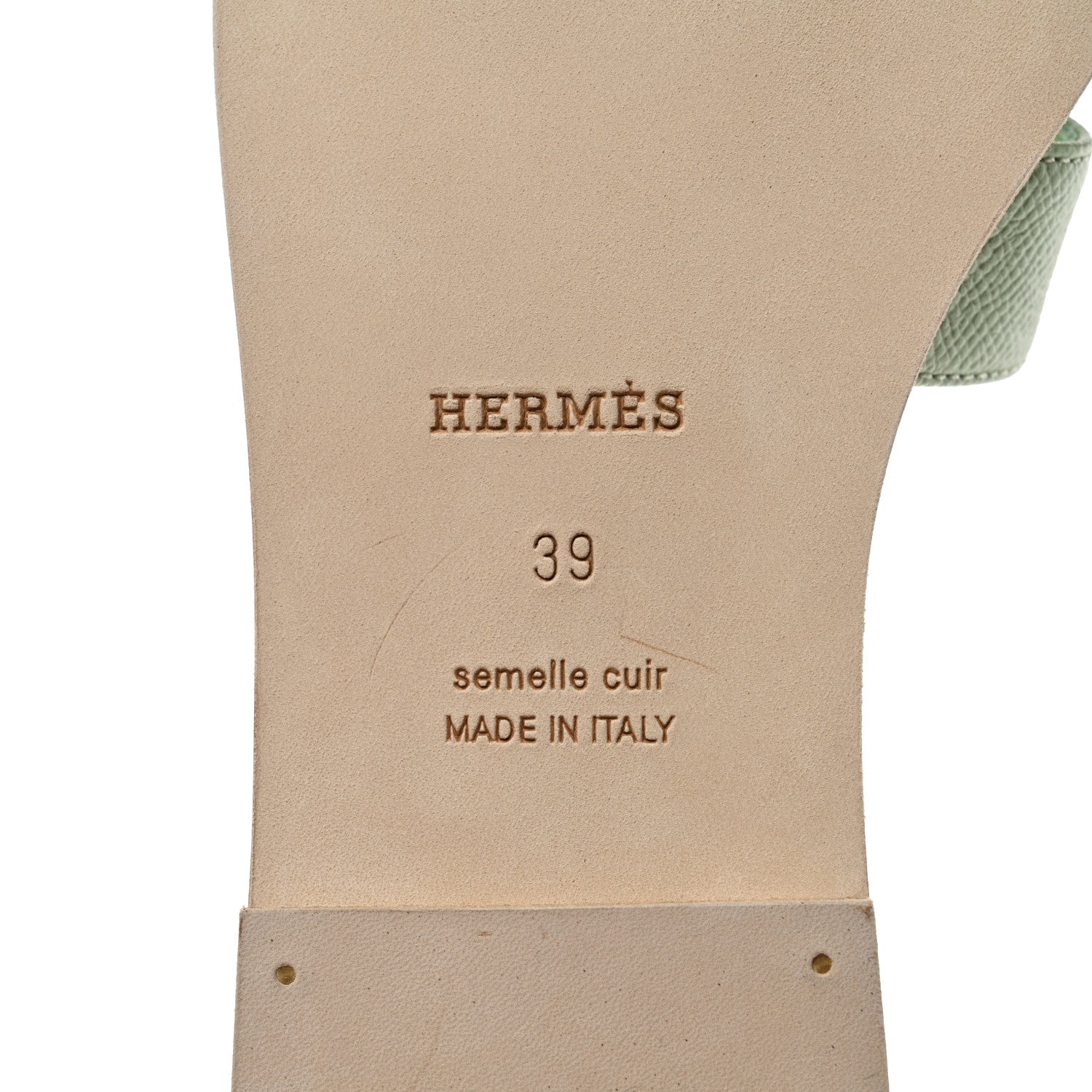 Hermes Epsom Oran Sandals 39 Vert Jade 8 of 8