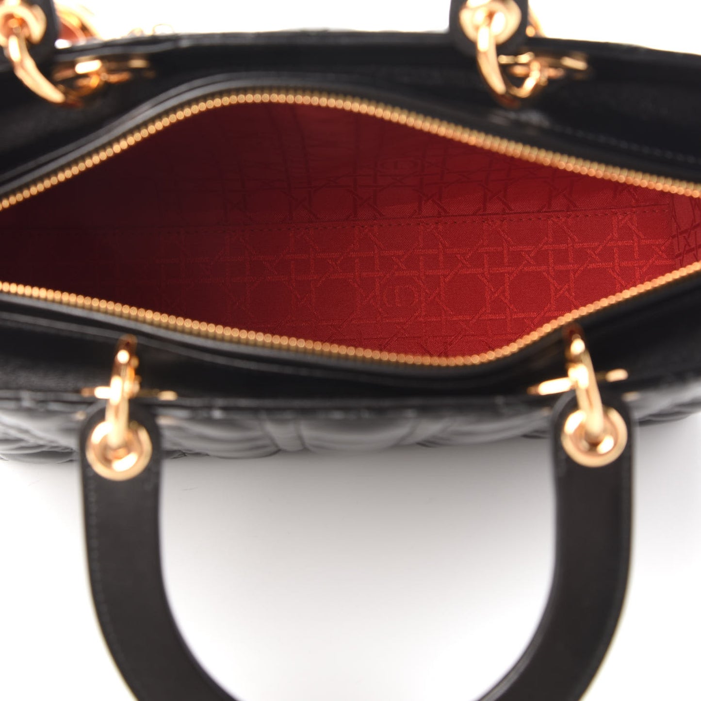 Lambskin Cannage Large Lady Dior Black