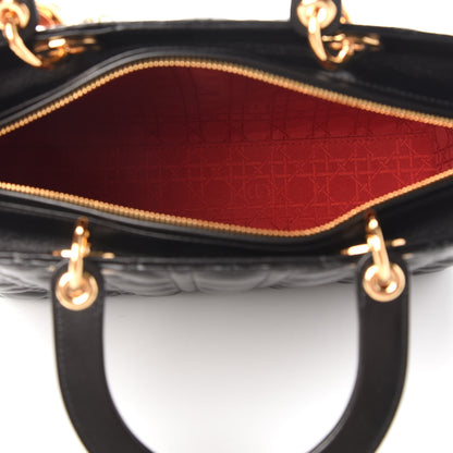 Christian Dior Lambskin Cannage Large Lady Dior Black 5 of 11