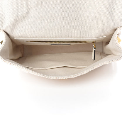 Valentino Garavani Knit Large Roman Stud Shoulder Bag Ecru 5 of 9