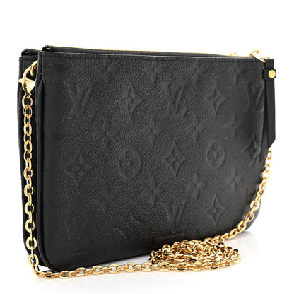 Louis Vuitton Empreinte Double Zip Pochette Black 3 of 12