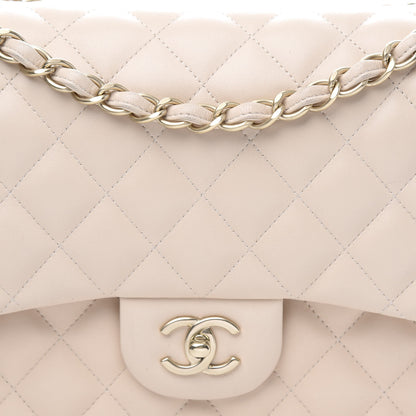 Chanel Lambskin Quilted Jumbo Double Flap Beige Clair 12 of 13