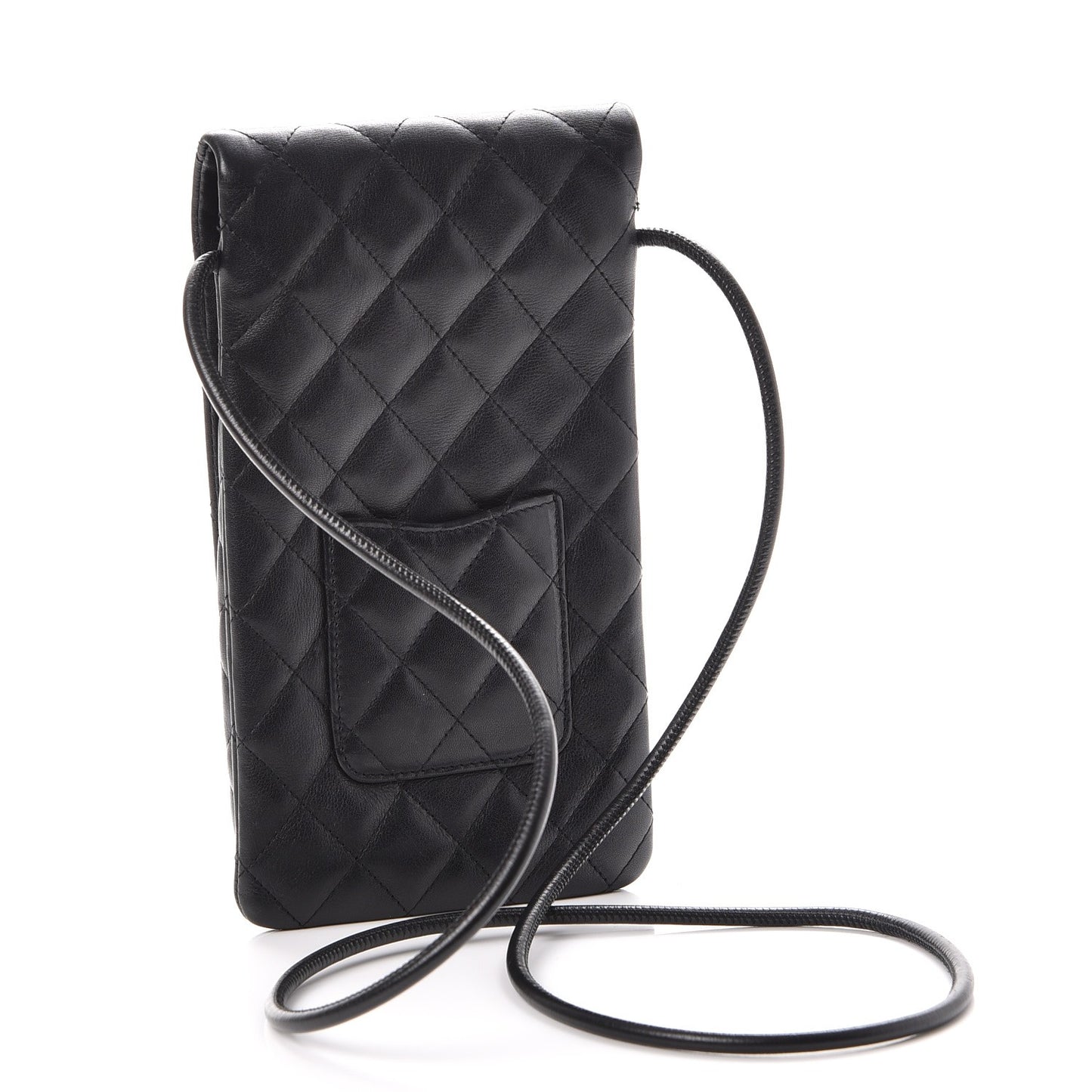 Calfskin Quilted Cambon Crossbody Messenger Black White