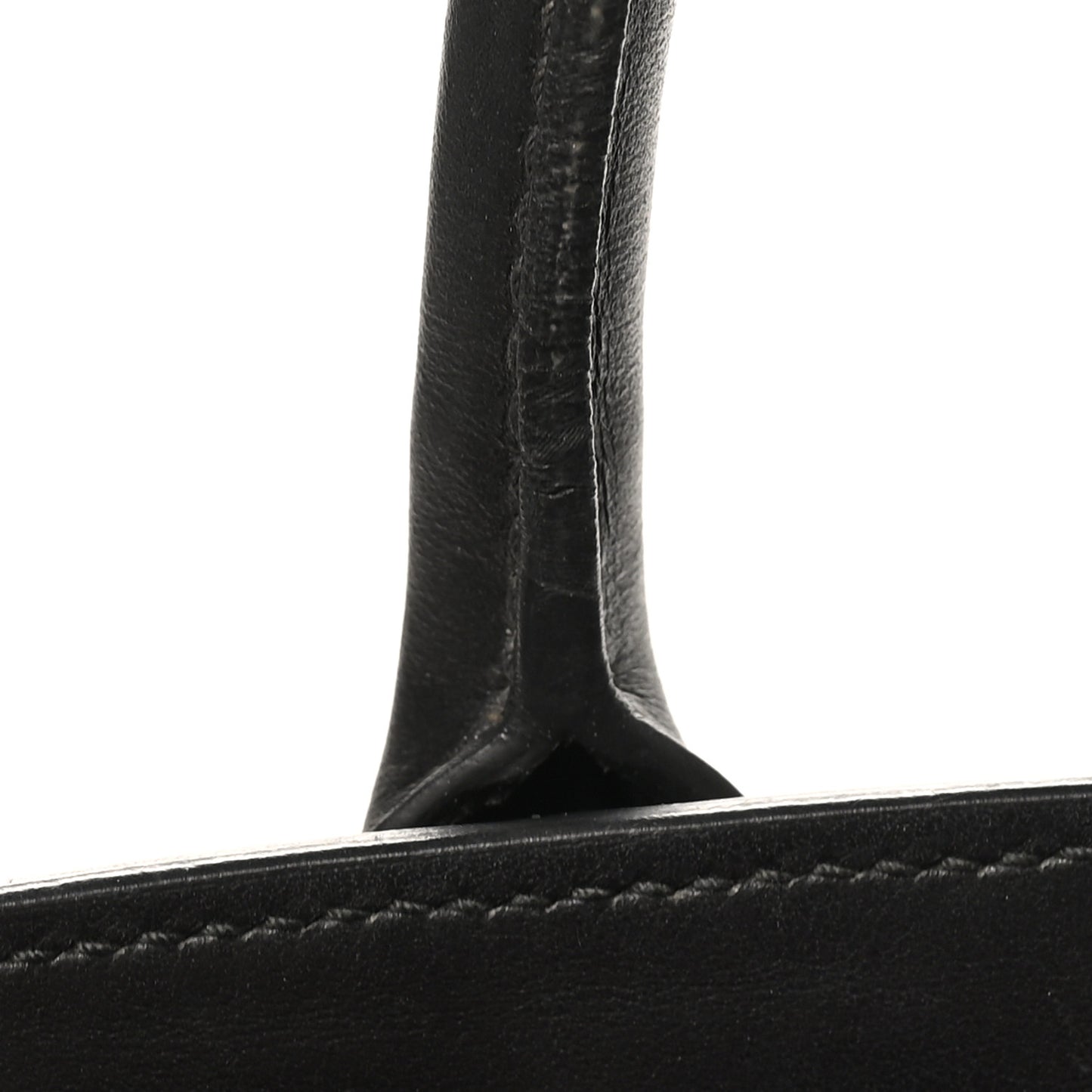 Saffiano City Calfskin Medium Bibliothèque Top Handle Black Fuoco