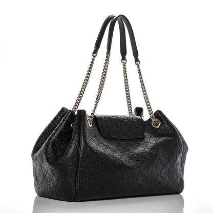 Gucci Guccissima Medium Emily Shoulder Bag Black 3 of 8
