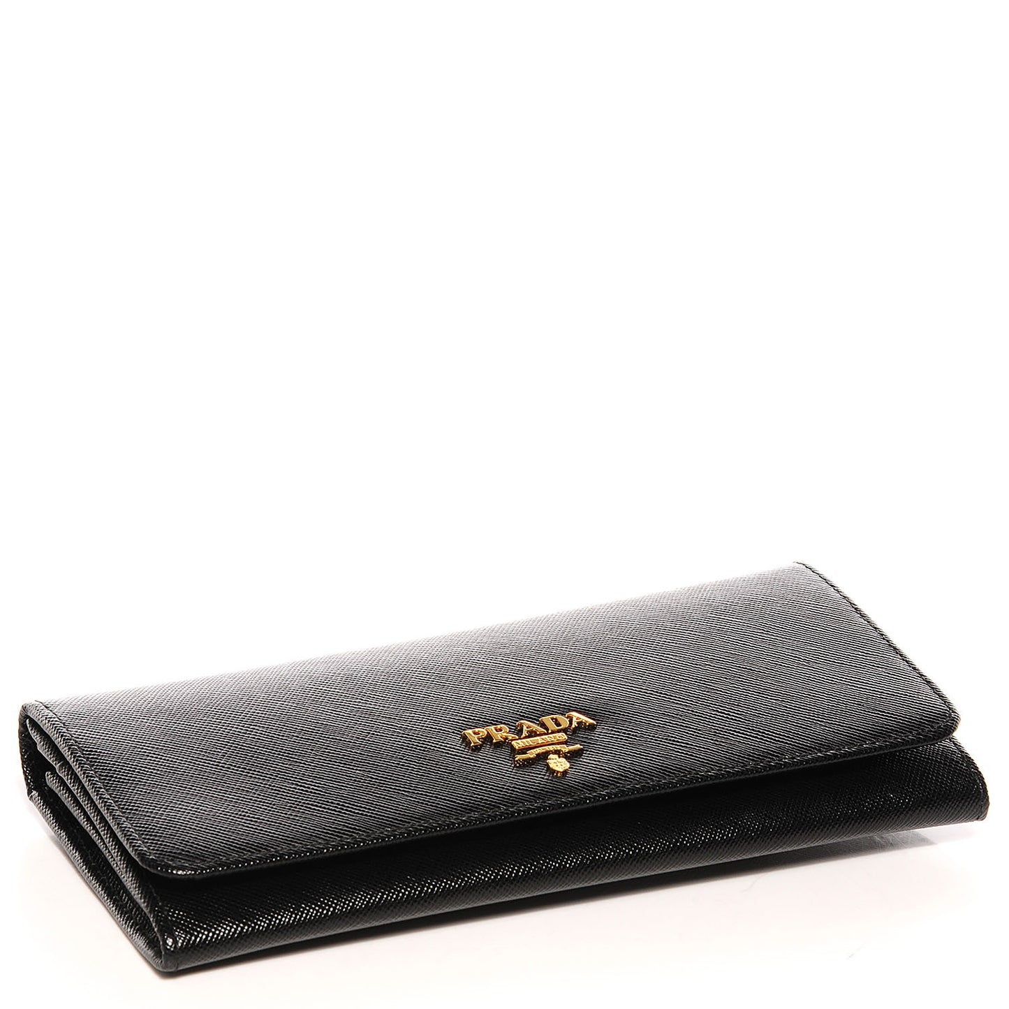 Saffiano Metal Continental Flap Wallet Nero Black