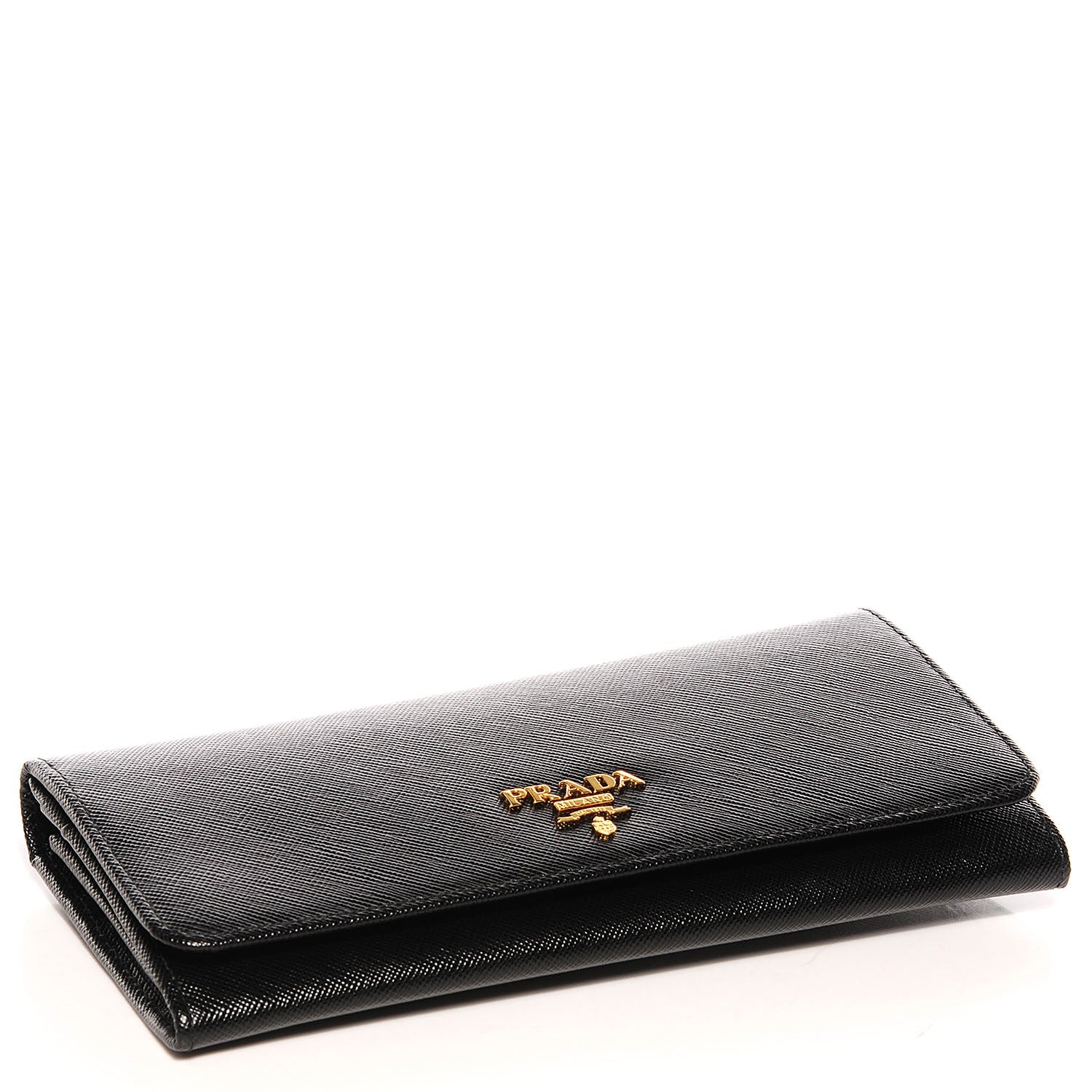 Prada Saffiano Metal Continental Flap Wallet Nero Black 4 of 12