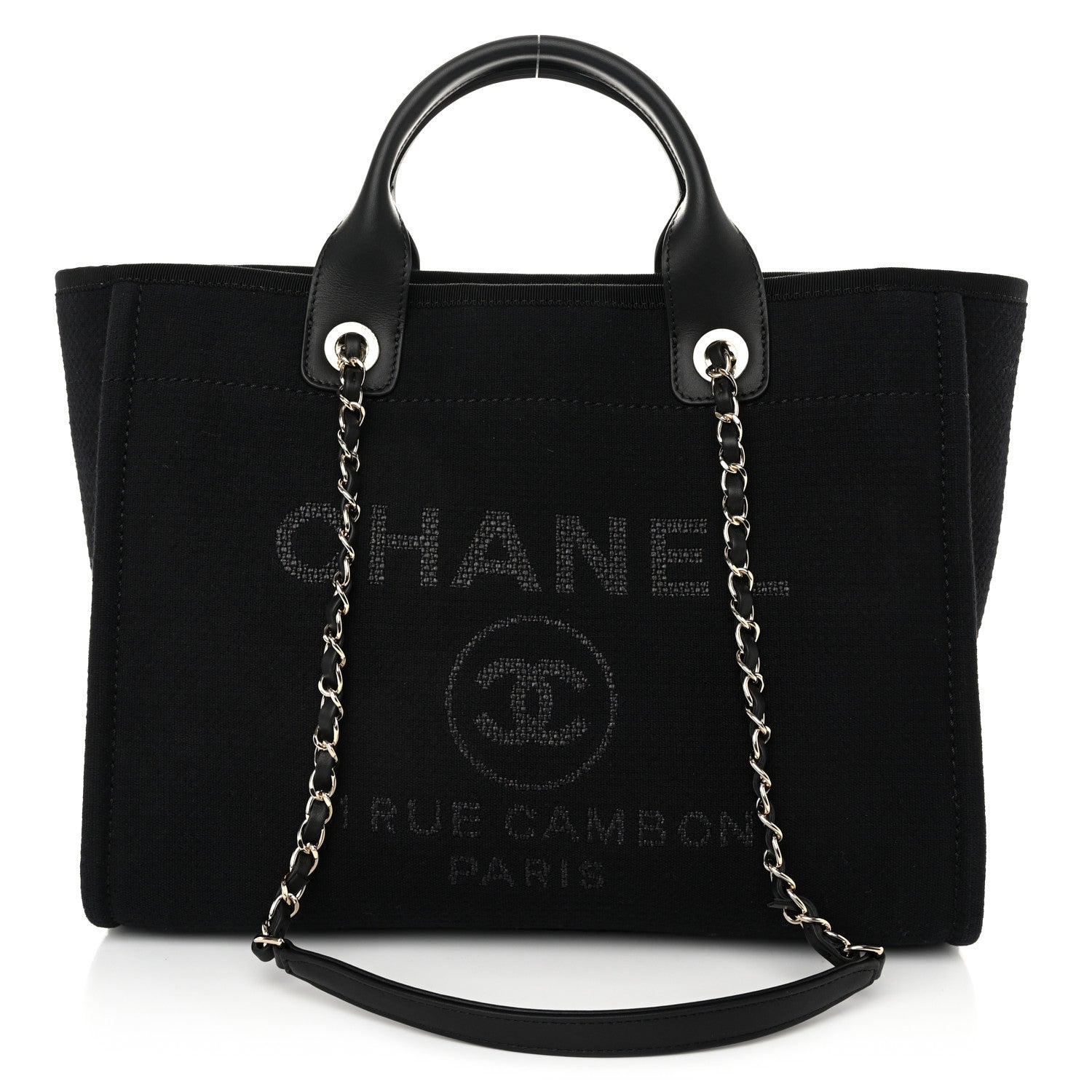 Chanel Mixed Fibers Small Deauville Tote Black 1 of 13