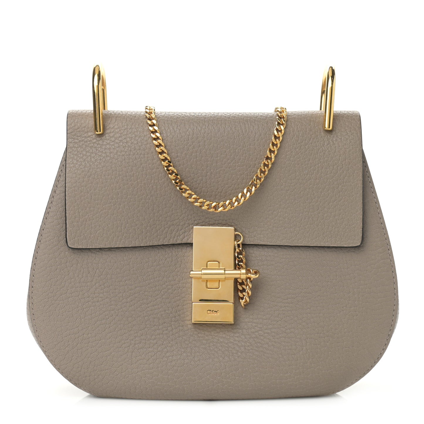 Grained Lambskin Drew Shoulder Bag Motty Grey