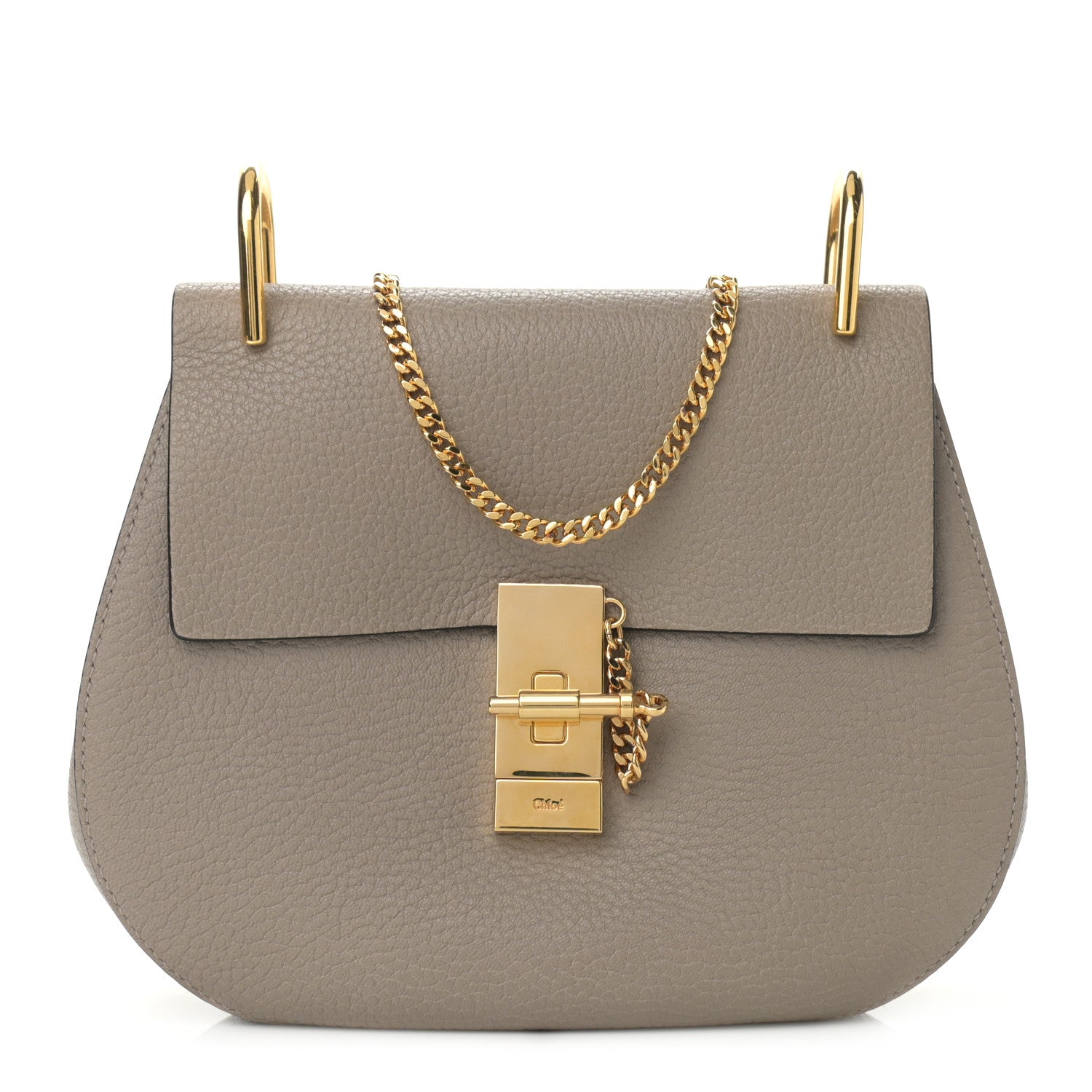 Chloe Grained Lambskin Drew Shoulder Bag Motty Grey 1 of 9
