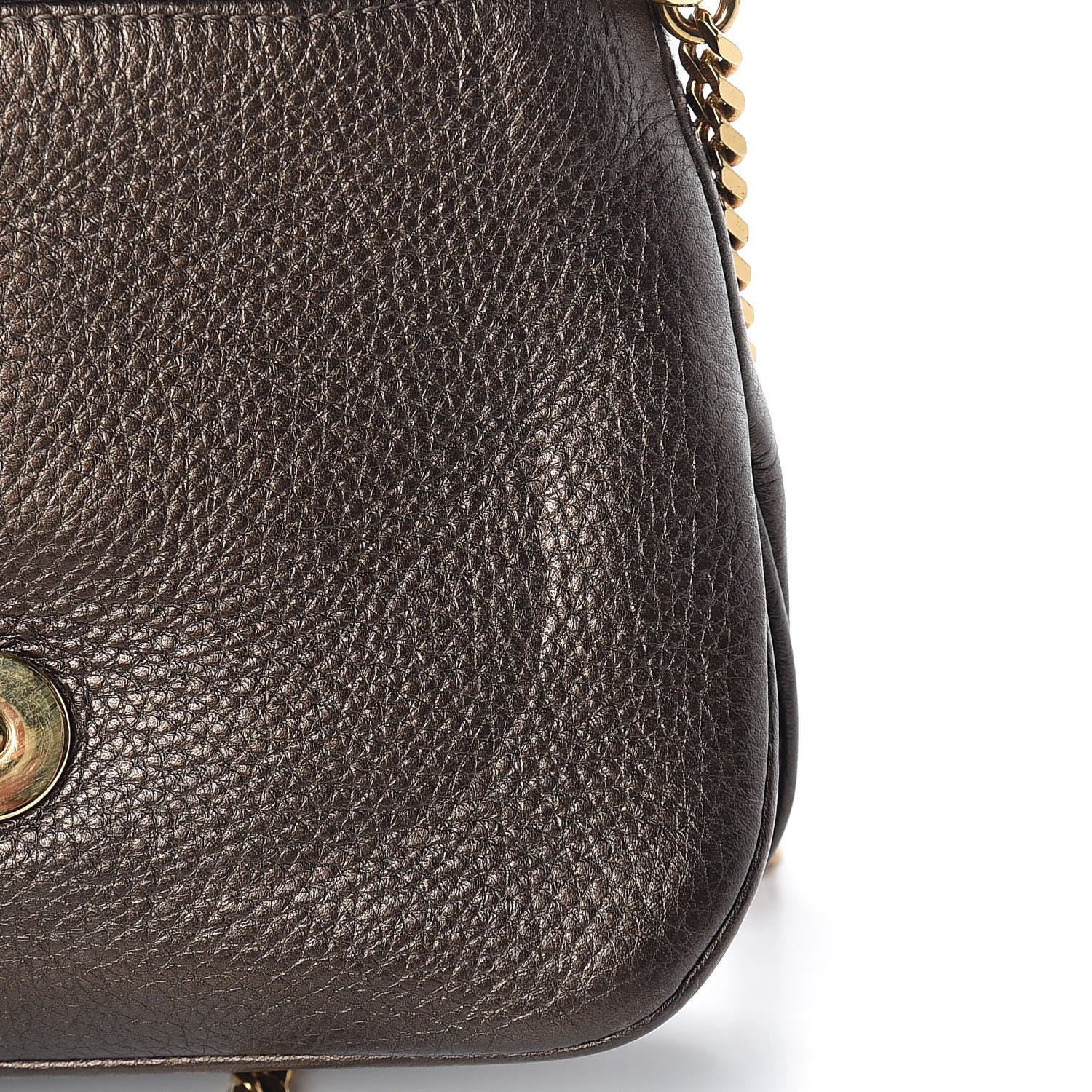 Gucci Metallic Pebbled Calfskin Small 1973 Chain Shoulder Bag Winter Leaf 11 of 14