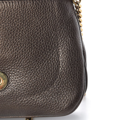 Gucci Metallic Pebbled Calfskin Small 1973 Chain Shoulder Bag Winter Leaf 11 of 14