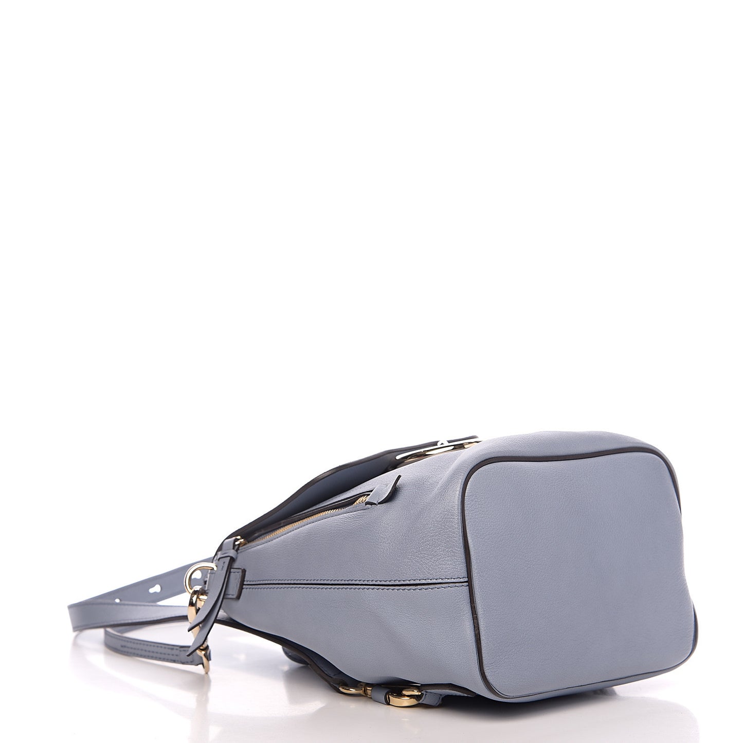 Suede Calfskin Small Faye Backpack Washed Blue